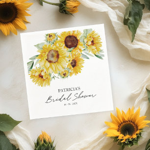 Rustikale Sonnenblumen-Hochzeitsdusche Serviette