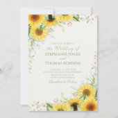Rustikale Sonnenblumen Hochzeitsfeier Einladung (Vorderseite)