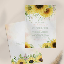 Rustikale Sonnenblumen Hochzeitsfeier Einladung