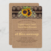 Rustikale Sonnenblumen Hochzeitsfeiern Einladung (Vorne/Hinten)