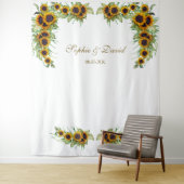 Rustikale Sonnenblumen Hochzeitskabine für Fotos Wandteppich (Beispiel)