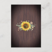 Rustikale Sonnenblumen Hochzeitskarten mit Wunschk Begleitkarte (Rückseite)