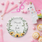 Rustikale Sonnenblumen Hochzeitspapier-Teller Pappteller (Party)