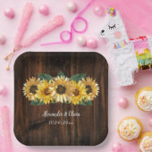 Rustikale Sonnenblumen Hochzeitspapier-Teller Pappteller (Party)