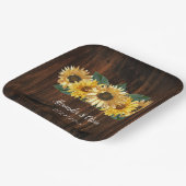 Rustikale Sonnenblumen Hochzeitspapier-Teller Pappteller (Gewinkelt)
