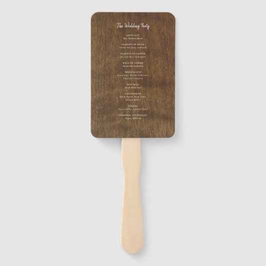 Rustikale Sonnenblumen | Hochzeitsprogramm für Was Fächer (Rückseite)