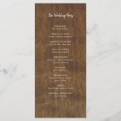 Rustikale Sonnenblumen | Hochzeitsprogramm für Was Programm (Rückseite)