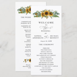 Rustikale Sonnenblumen-Hochzeitsprogramm Programm