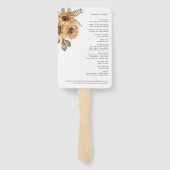 Rustikale Sonnenblumen-Hochzeitsprogramme Fächer (Rückseite)