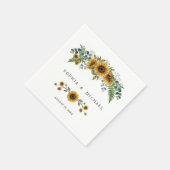 Rustikale Sonnenblumen Hochzeitsservietten Serviette (Ecke)