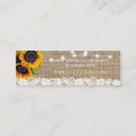Rustikale Sonnenblumen Hochzeitswebsite UAWG Mini Visitenkarte