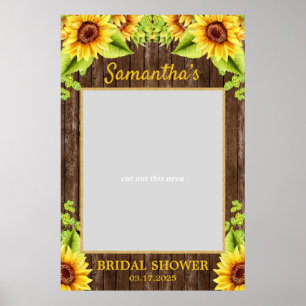 Rustikale Sonnenblumen Holz Sommer Foto-Requisiten Poster