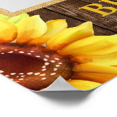 Rustikale Sonnenblumen Holz Sommer Foto Stützstand Poster (Ecke)