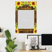 Rustikale Sonnenblumen Holz Sommer Foto Stützstand Poster (Heimbüro)