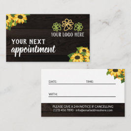 Rustikale Sonnenblumen Holzkörbe für Ihr Logo Terminkarte
