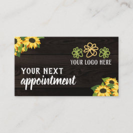 Rustikale Sonnenblumen Holzkörbe für Ihr Logo Terminkarte