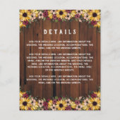 Rustikale Sonnenblumen Holzkörner 2 in 1 Budget Ho (Rückseite)