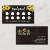 Rustikale Sonnenblumen Holzkörner Gelbes Herz 10. Treuekarte (Vorne/Hinten)