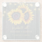 Rustikale Sonnenblumen, Holzleuchten Gastgeschenk  Glasuntersetzer (Rückseite)