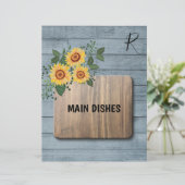 Rustikale Sonnenblumen Holzrezeptorteil (Stehend Vorderseite)