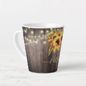 Rustikale Sonnenblumen Holzsaitenleuchten Herbst Milchtasse (Linke Ecke)