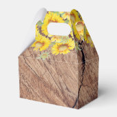 Rustikale Sonnenblumen Holzstruktur Geschenkschachtel (Rückseite)