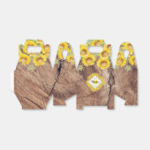 Rustikale Sonnenblumen Holzstruktur Geschenkschachtel (Ungefaltet)
