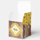 Rustikale Sonnenblumen Holzstruktur Geschenkschachtel (Geöffnet)