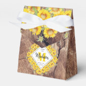 Rustikale Sonnenblumen Holzstruktur Geschenkschachtel (Vorderseite)