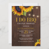 Rustikale Sonnenblumen Ich mache Grillen Hochzeits Einladung (Vorderseite)