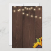 Rustikale Sonnenblumen Ich mache Grillen Hochzeits Einladung (Rückseite)