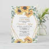 Rustikale Sonnenblumen Ich mache GRILLEN Probe Abe Einladung (Stehend Vorderseite)