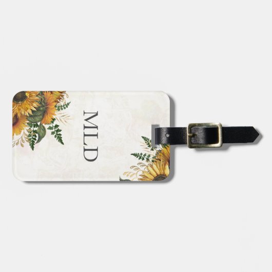 Rustikale Sonnenblumen im Blut Gepäckanhänger (Vorderseite horizontal)