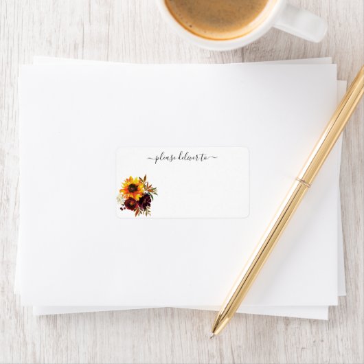 Rustikale Sonnenblumen im Herbst bitte zur Adressaufkleber (Insitu)