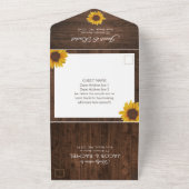 Rustikale Sonnenblumen in einer Hochzeit Einladung (Außenbereich)