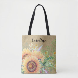 Rustikale Sonnenblumen | INDIVIDUELLE NAME GASTGES Tasche
