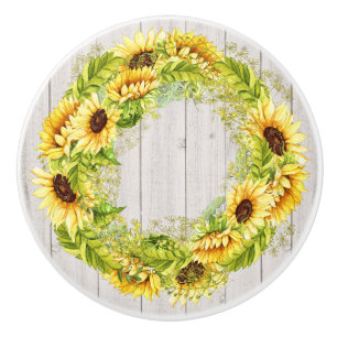 Rustikale Sonnenblumen, Kabinett/Schubfach Keramikknauf