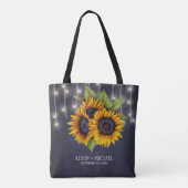Rustikale Sonnenblumen Kalkboard Hochzeitsjury Tasche (Rückseite)