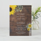Rustikale Sonnenblumen Katholische Hochzeit der Ho Einladung (Stehend Vorderseite)