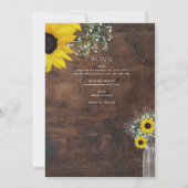 Rustikale Sonnenblumen Katholische Hochzeit der Ho Einladung (Rückseite)