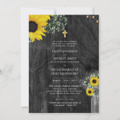Rustikale Sonnenblumen Katholische Hochzeit der Ho Einladung (Vorderseite)