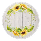 Rustikale Sonnenblumen Keramikknauf (Vorderseite)