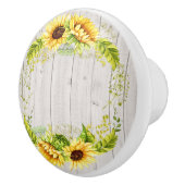 Rustikale Sonnenblumen Keramikknauf (Rechts)