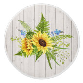 Rustikale Sonnenblumen Keramikknauf (Vorderseite)