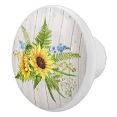 Rustikale Sonnenblumen Keramikknauf (Rechts)