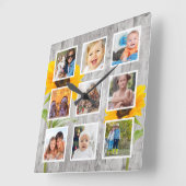 Rustikale Sonnenblumen kreieren Ihre individuelle Quadratische Wanduhr (Winkel)