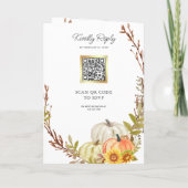 Rustikale Sonnenblumen-Kürbis-QR-Code-Hochzeit Einladung (Rückseite)
