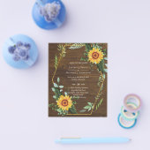 Rustikale Sonnenblumen laden zum Hochzeitsfeiern e Flyer (Einzeln)