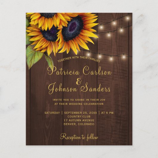 Rustikale Sonnenblumen Lampen Stallholz Budget Hoc (Vorderseite)