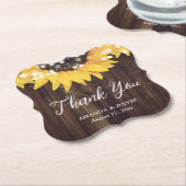 Rustikale Sonnenblumen Land Holz Gastgeschenk Hoch Untersetzer (angewinkelt)